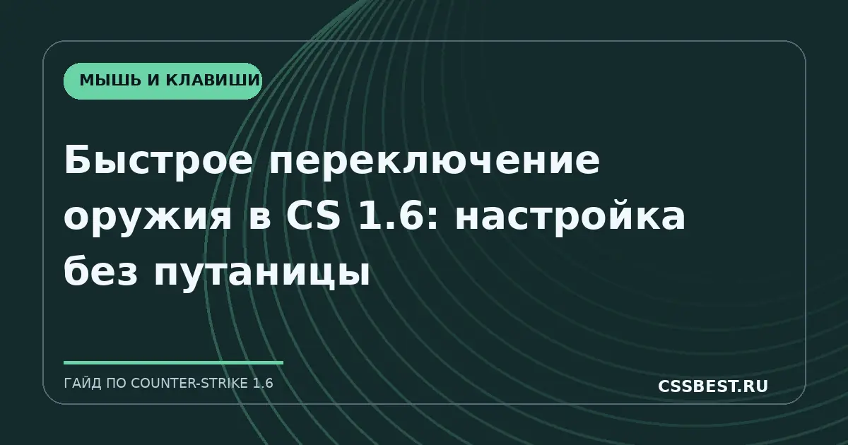 Быстрое переключение оружия в CS 1.6: настройка без путаницы