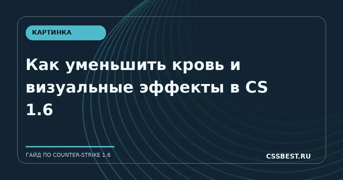 Как уменьшить кровь и визуальные эффекты в CS 1.6
