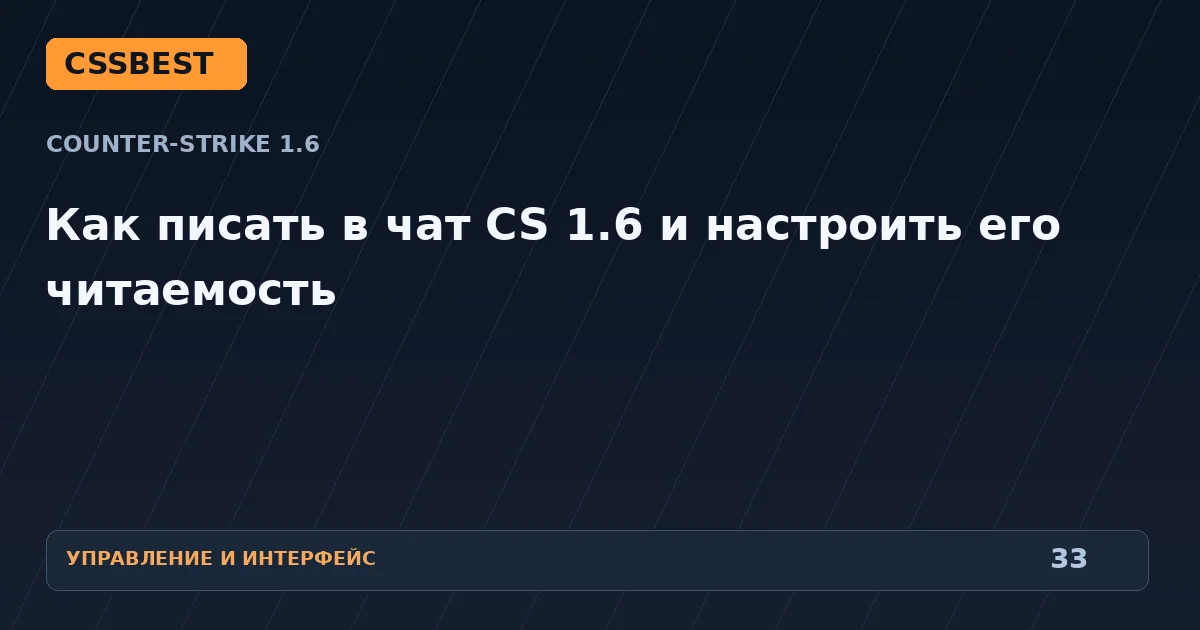 Как писать в чат CS 1.6 и настроить его читаемость